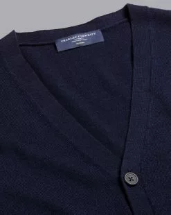 CHARLES TYRWHITT Merino Cardigan - Navy