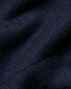 CHARLES TYRWHITT Merino Funnel Neck Vest - Navy -Charles Tyrwhitt Shop KNC0085NAV FABRIC DETAIL