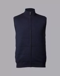 CHARLES TYRWHITT Merino Funnel Neck Vest - Navy -Charles Tyrwhitt Shop KNC0085NAV FULL