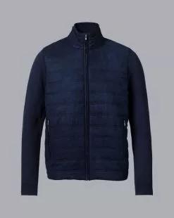 CHARLES TYRWHITT Alcantara Funnel Neck Knitted Jacket - Navy 10 CHARLES TYRWHITT Alcantara Funnel Neck Knitted Jacket - Navy -Charles Tyrwhitt Shop KNC0088NAV FULL