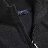 CHARLES TYRWHITT Pure Merino Full Zip-Through Cardigan - Charcoal Grey -Charles Tyrwhitt Shop KNC0089DCH COLLAR DETAIL