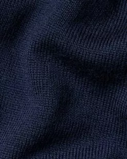 CHARLES TYRWHITT Pure Merino Full Zip-Through Cardigan - Navy 13 CHARLES TYRWHITT Pure Merino Full Zip-Through Cardigan - Navy -Charles Tyrwhitt Shop KNC0089NAV FABRIC DETAIL