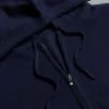 CHARLES TYRWHITT Merino Cashmere Hooded Zip Through Sweater - Navy