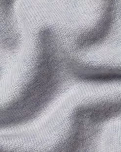 CHARLES TYRWHITT Merino Cashmere Hooded Zip Through Sweater - Silv -Charles Tyrwhitt Shop KNG0003SLV FABRIC DETAIL