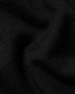CHARLES TYRWHITT Merino Roll Neck Sweater - Black -Charles Tyrwhitt Shop KNJ0070BLK FABRIC DETAIL
