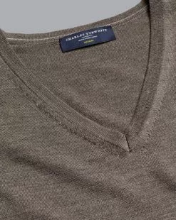 CHARLES TYRWHITT Merino V-Neck Sweater - Moch