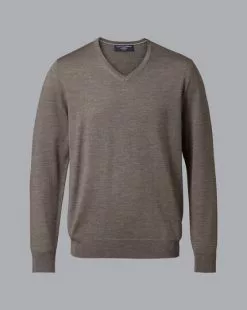 CHARLES TYRWHITT Merino V-Neck Sweater - Moch -Charles Tyrwhitt Shop KNJ0318MCA FULL