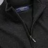 CHARLES TYRWHITT Merino Zip Neck Sweater - Charcoal Grey -Charles Tyrwhitt Shop KNJ0321DCH COLLAR DETAIL
