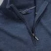 CHARLES TYRWHITT Merino Zip Neck Sweater - Indigo Melang -Charles Tyrwhitt Shop KNJ0321IDG COLLAR DETAIL