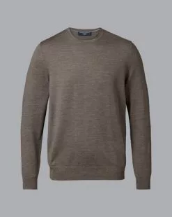CHARLES TYRWHITT Merino Crew Neck Sweater - Moch -Charles Tyrwhitt Shop KNJ0347MCA FULL