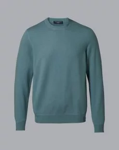 CHARLES TYRWHITT Merino Cashmere Crew Neck Sweater - Pale Teal Green -Charles Tyrwhitt Shop KNJ0365PTG FULL