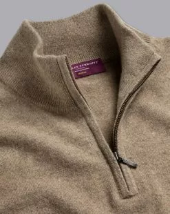 CHARLES TYRWHITT Cashmere Zip Neck Sweater - Moch