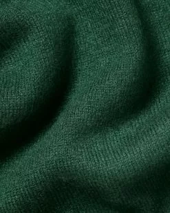 CHARLES TYRWHITT Cashmere Zip Neck Sweater - Dark Green -Charles Tyrwhitt Shop KNJ0385DGN FABRIC DETAIL
