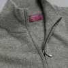 CHARLES TYRWHITT Cashmere Zip Neck Sweater - Grey -Charles Tyrwhitt Shop KNJ0385GRY COLLAR DETAIL
