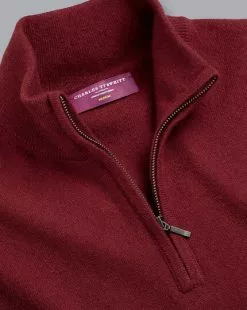 CHARLES TYRWHITT Cashmere Zip Neck Sweater - R