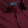CHARLES TYRWHITT Merino Polo Neck Sweater - Burgundy R -Charles Tyrwhitt Shop KNJ0394BGD COLLAR DETAIL