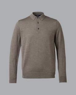 CHARLES TYRWHITT Merino Polo Sweater - Moch -Charles Tyrwhitt Shop KNJ0394MCA FULL