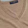 CHARLES TYRWHITT Merino V-Neck Sweater - Oatm -Charles Tyrwhitt Shop KNJ0400CAM COLLAR DETAIL