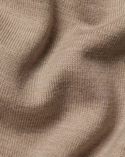 CHARLES TYRWHITT Merino V-Neck Sweater - Oatm 7 CHARLES TYRWHITT Merino V-Neck Sweater - Oatm - Image 5