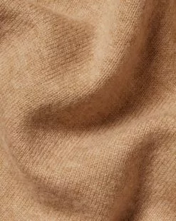 CHARLES TYRWHITT Merino Cashmere Button Neck Sweater - Cam -Charles Tyrwhitt Shop KNJ0404CAM FABRIC DETAIL