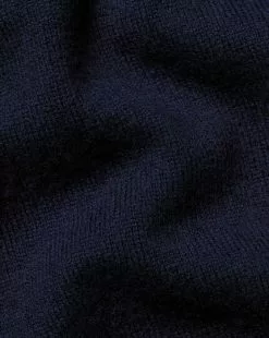 CHARLES TYRWHITT Merino Cashmere Button Neck Sweater - Navy -Charles Tyrwhitt Shop KNJ0404NAV FABRIC DETAIL