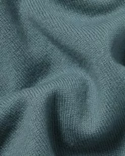 CHARLES TYRWHITT Merino Cashmere Button Neck Sweater - Pale Teal Green -Charles Tyrwhitt Shop KNJ0404PTG FABRIC DETAIL