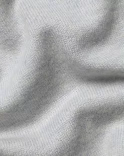 CHARLES TYRWHITT Merino Cashmere Button Neck Sweater - Silv -Charles Tyrwhitt Shop KNJ0404SLV FABRIC DETAIL