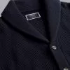 CHARLES TYRWHITT Merino Shawl Neck Chunky Cardigan - Navy