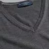 CHARLES TYRWHITT Merino V-Neck Sweater - Grey -Charles Tyrwhitt Shop KNJ0429GRY COLLAR DETAIL