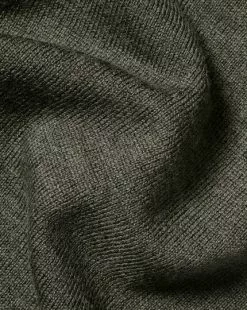 CHARLES TYRWHITT Merino Zip Neck Sweater - Olive Green Melang -Charles Tyrwhitt Shop KNJ0432OLV FABRIC DETAIL