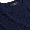 CHARLES TYRWHITT Cotton Merino Waffle Crew Neck - Dark Navy 1 CHARLES TYRWHITT Cotton Merino Waffle Crew Neck - Dark Navy -Charles Tyrwhitt Shop KNJ0439DNY COLLAR DETAIL