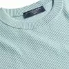 CHARLES TYRWHITT Cotton Merino Waffle Crew Neck - Spearmin -Charles Tyrwhitt Shop KNJ0439SPM COLLAR DETAIL
