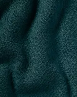 CHARLES TYRWHITT Combed Cotton Zip Neck Sweater - Teal Green -Charles Tyrwhitt Shop KNJ0440TEL FABRIC DETAIL