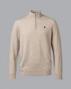 CHARLES TYRWHITT England Rugby Merino Zip Neck Sweater - Limeston -Charles Tyrwhitt Shop KNQ0002LST FULL