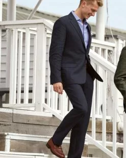 CHARLES TYRWHITT Linen Pants - Dark Navy 13 CHARLES TYRWHITT Linen Pants - Dark Navy -Charles Tyrwhitt Shop SEU0220NAV SEU0220FRG 003 061