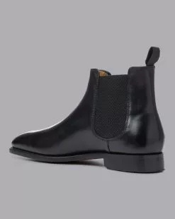 CHARLES TYRWHITT Leather Chelsea Boots - Black -Charles Tyrwhitt Shop SHC0229BLK FRONT