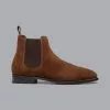 CHARLES TYRWHITT Suede Chelsea Boots - Walnut Brown