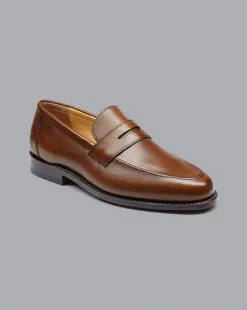 CHARLES TYRWHITT Saddle Loafers - Dark Tan 10 CHARLES TYRWHITT Saddle Loafers - Dark Tan -Charles Tyrwhitt Shop SHC0245CBR FRONT