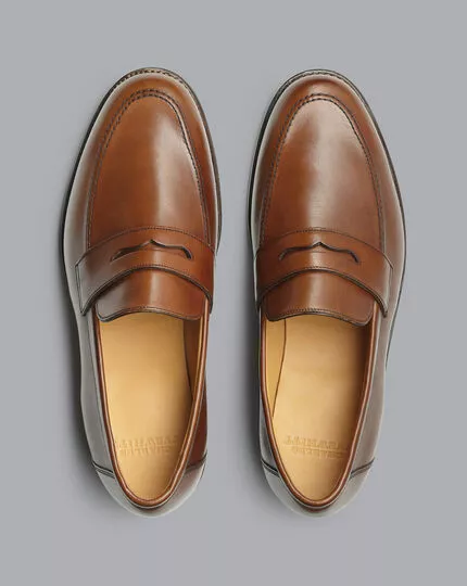 CHARLES TYRWHITT Saddle Loafers - Dark Tan 5 CHARLES TYRWHITT Saddle Loafers - Dark Tan - Image 3