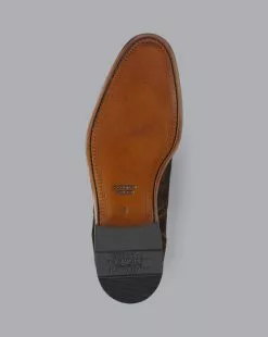 CHARLES TYRWHITT Suede Oxford Brogue Shoes - Dark Ch -Charles Tyrwhitt Shop SHC0249DCL BOTTOM