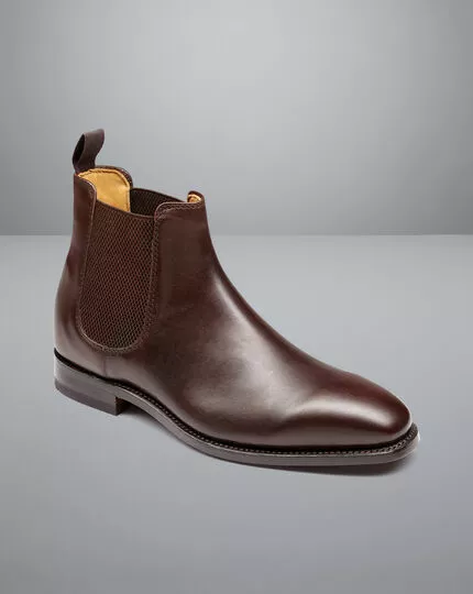 CHARLES TYRWHITT Leather Chelsea Boots - Dark Ch 5 CHARLES TYRWHITT Leather Chelsea Boots - Dark Ch - Image 3