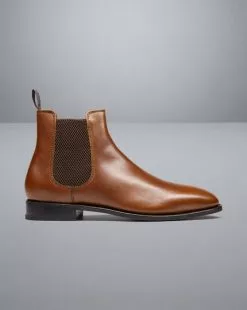 CHARLES TYRWHITT Leather Chelsea Boots - Tan
