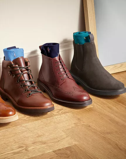 CHARLES TYRWHITT Leather Rubber Sole Boots - Brown 4 CHARLES TYRWHITT Leather Rubber Sole Boots - Brown - Image 2