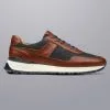 CHARLES TYRWHITT Leather And Suede Sneakers - Chestnut Brown & Grey