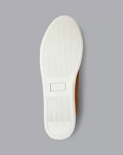 CHARLES TYRWHITT Leather Sneakers - Dark Tan 11 CHARLES TYRWHITT Leather Sneakers - Dark Tan -Charles Tyrwhitt Shop SHW0246DTN BOTTOM