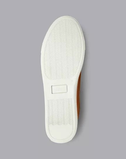 CHARLES TYRWHITT Leather Sneakers - Dark Tan 7 CHARLES TYRWHITT Leather Sneakers - Dark Tan - Image 5