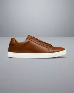 CHARLES TYRWHITT Leather Sneakers - Dark Tan