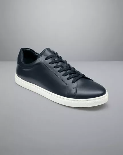 CHARLES TYRWHITT Leather Sneakers - Navy 6 CHARLES TYRWHITT Leather Sneakers - Navy - Image 4