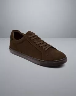 CHARLES TYRWHITT Suede Sneakers - Chocolate Brown 8 CHARLES TYRWHITT Suede Sneakers - Chocolate Brown -Charles Tyrwhitt Shop SHW0247CHC FRONT