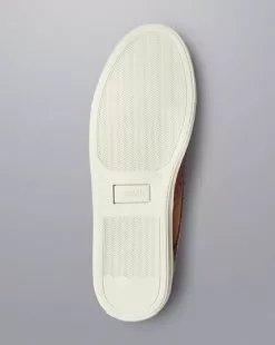 CHARLES TYRWHITT Leather Brogue Sneakers - Walnut Brown -Charles Tyrwhitt Shop SHW0249WBR BOTTOM